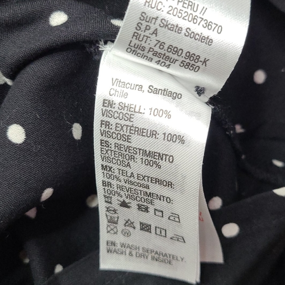 NWT Roxy black & white polka dot crop top small - Picture 10 of 10